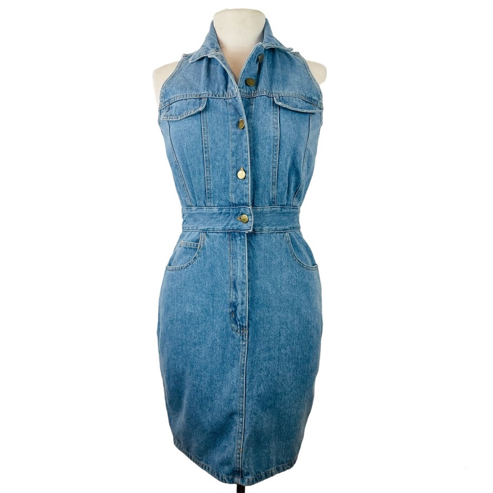 SOLD***International Vtg Sleeveless Denim Dress